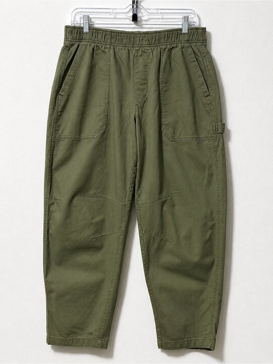 Old Navy Pants - Old Navy Women’s Large Olive Utility Pull-On Pants Relaxed Tapered